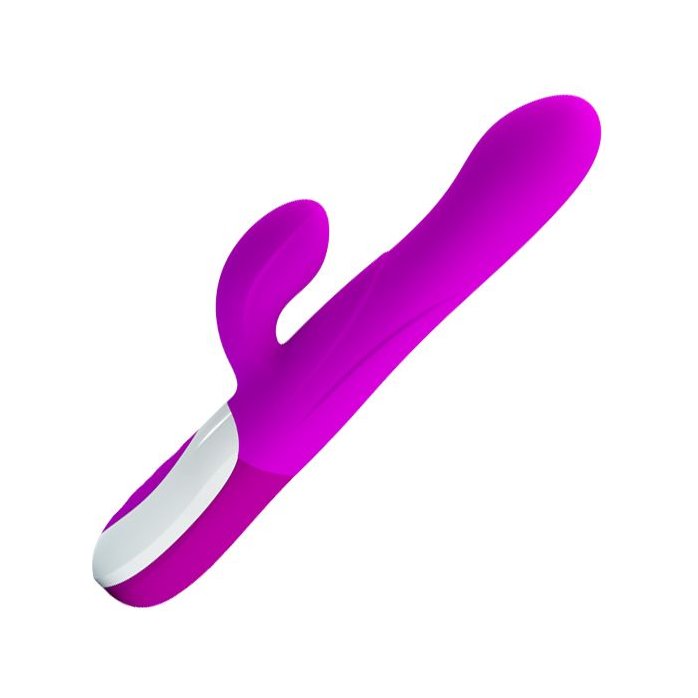 Лиловый вибратор Douglas с клиторальным отростком и функцией расширения - 24,9 см - Pretty Love. Фотография 4.
