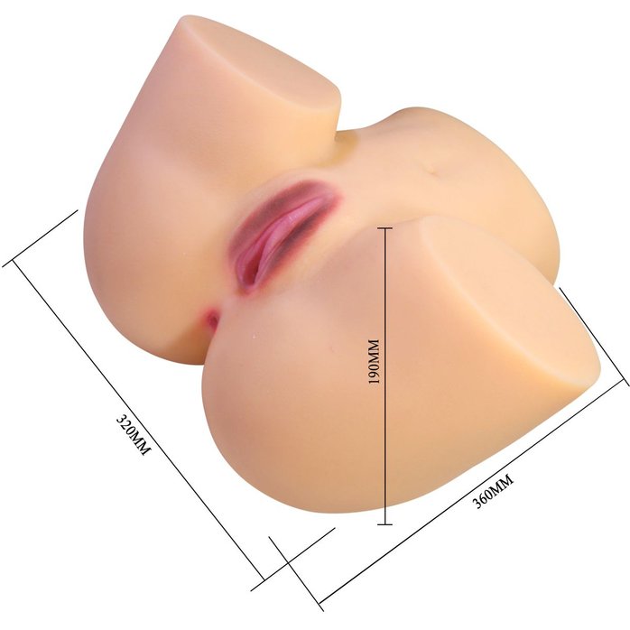 Телесный мастурбатор Liora с 2 любовными тоннелями - Crazy Bull. Фотография 7.