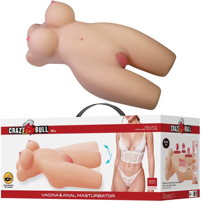 Телесный мастурбатор-торс Mia - Crazy Bull. Фотография 2.