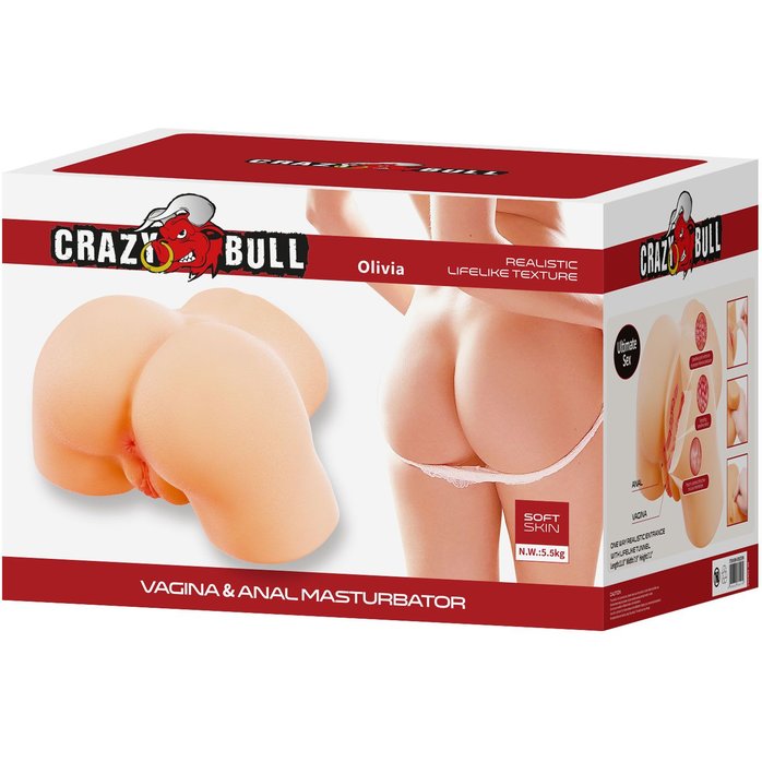 Телесный мастурбатор с 2 любовными отверстиями Olivia - Crazy Bull. Фотография 3.