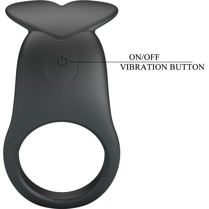 Черное перезаряжаемое виброкольцо Carlton - Pretty Love. Фотография 7.