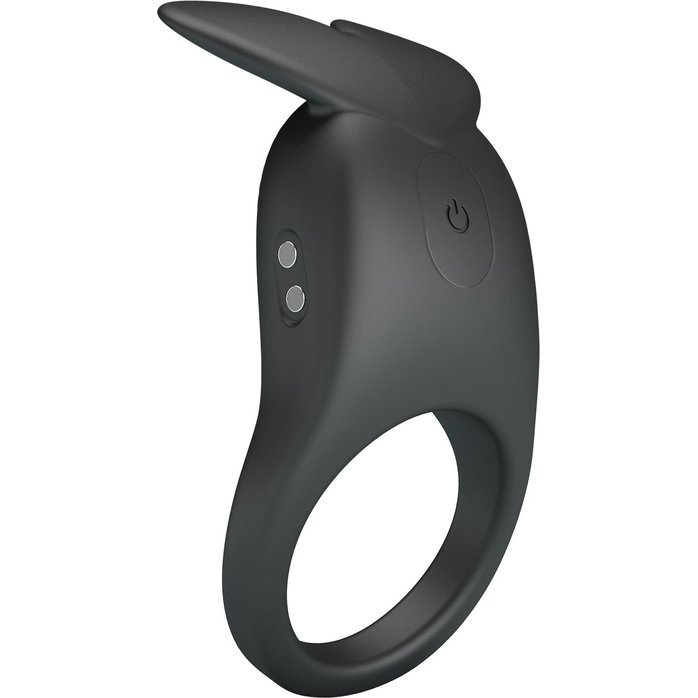 Черное перезаряжаемое виброкольцо Carlton - Pretty Love