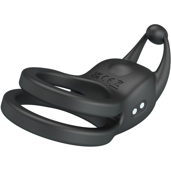 Черное перезаряжаемое виброкольцо Goodwin - Pretty Love. Фотография 3.