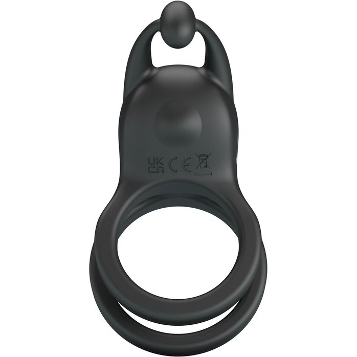 Черное перезаряжаемое виброкольцо Goodwin - Pretty Love