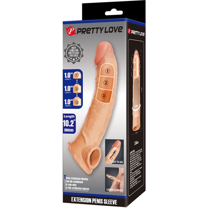 Телесный фаллоудлинитель с подхватом мошонки Silas - 26 см - Pretty Love. Фотография 3.