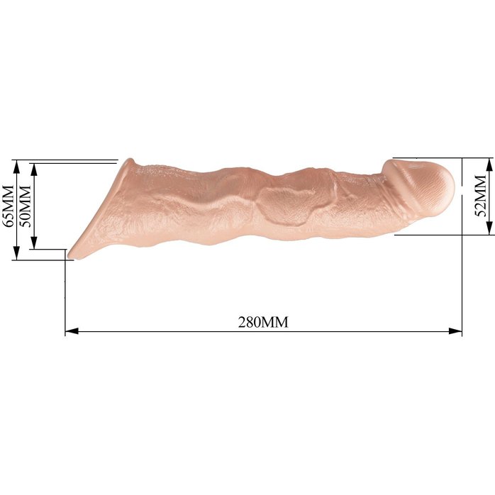 Телесный фаллоудлинитель с 3 вставками - 28 см - Pretty Love. Фотография 7.