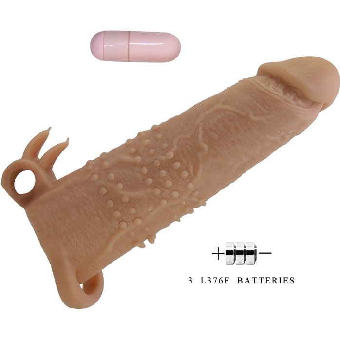 Телесная насадка на пенис Quillon - 20 см - Pretty Love. Фотография 7.