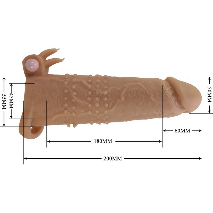 Телесная насадка на пенис Quillon - 20 см - Pretty Love. Фотография 8.