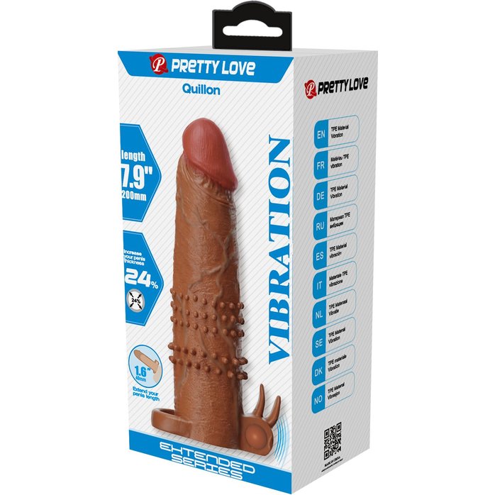 Коричневая насадка на пенис Quillon - 20 см - Mr.Play. Фотография 3.
