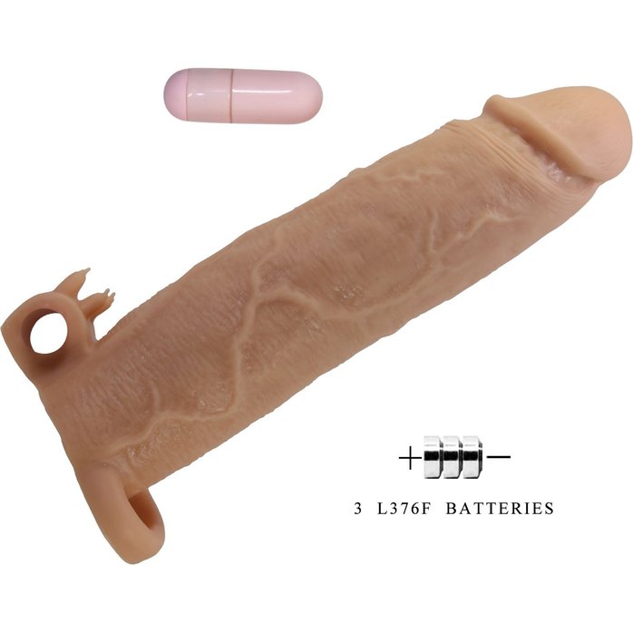 Телесная насадка на пенис Xerxes - 22 см - Pretty Love. Фотография 7.