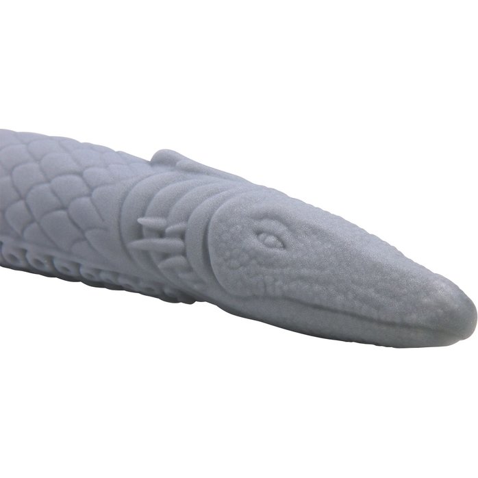 Серый силиконовый фаллоимитатор Basilisk - 43 см. Фотография 7.