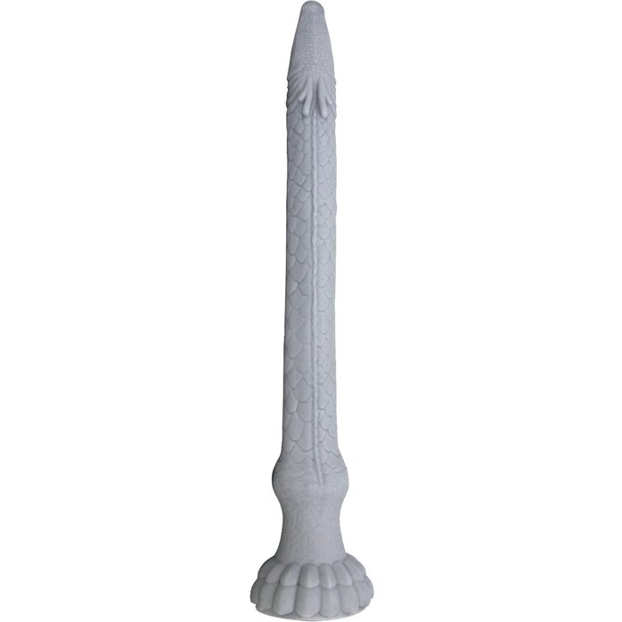 Серый силиконовый фаллоимитатор Basilisk - 43 см