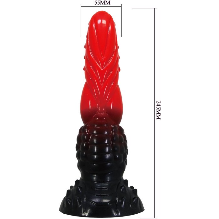 Силиконовый фантазийный фаллоимитатор Fire Dragon - 24,5 см. Фотография 8.