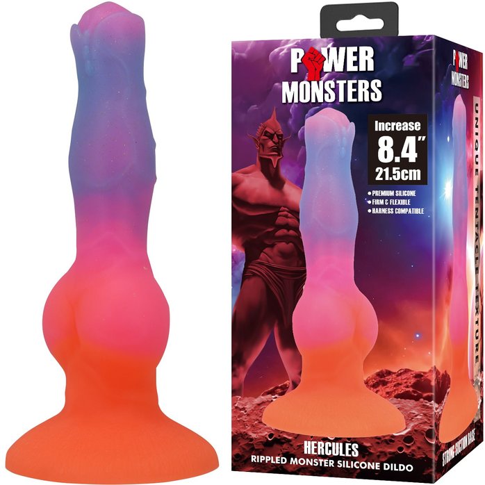 Силиконовый фантазийный фаллоимитатор Hercules - 21,5 см. Фотография 2.