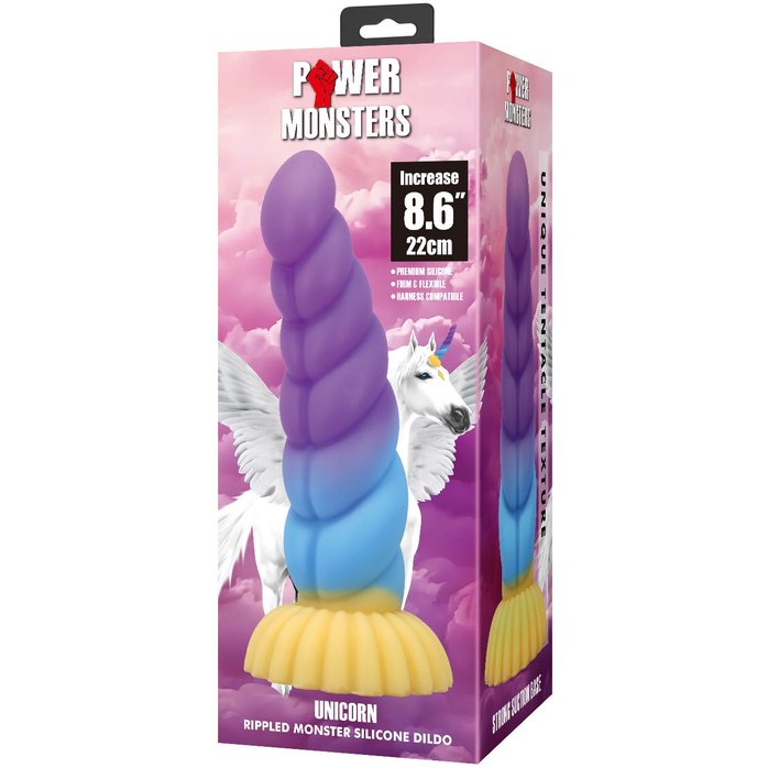 Силиконовый фантазийный фаллоимитатор Unicorn - 22 см. Фотография 3.