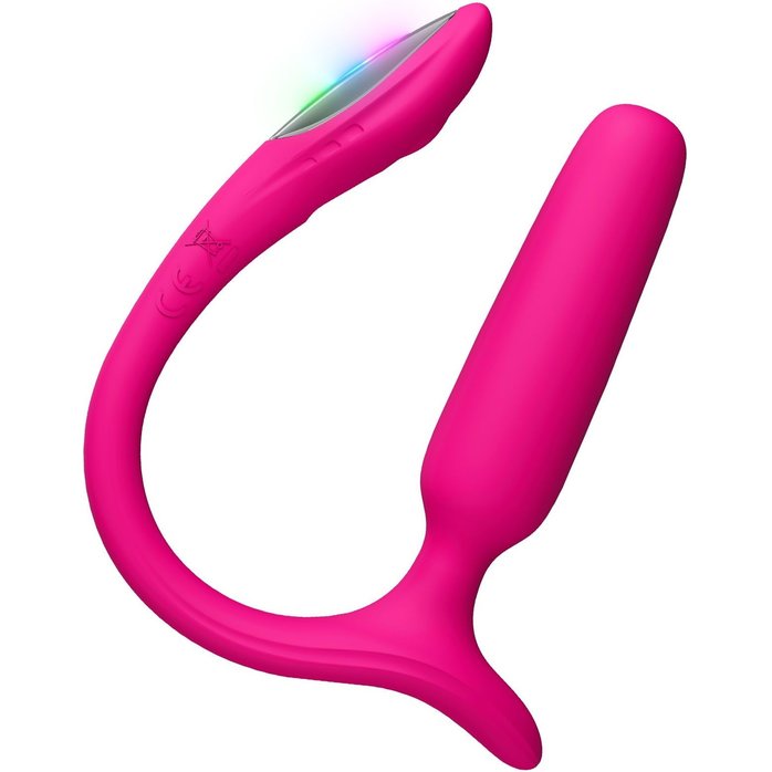 Розовый анальный вибратор с клиторальной стимуляцией Lush Anal