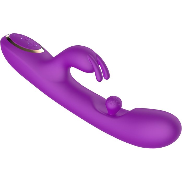 Фиолетовый вибратор-кролик с вращающимся шариком. Фотография 3.