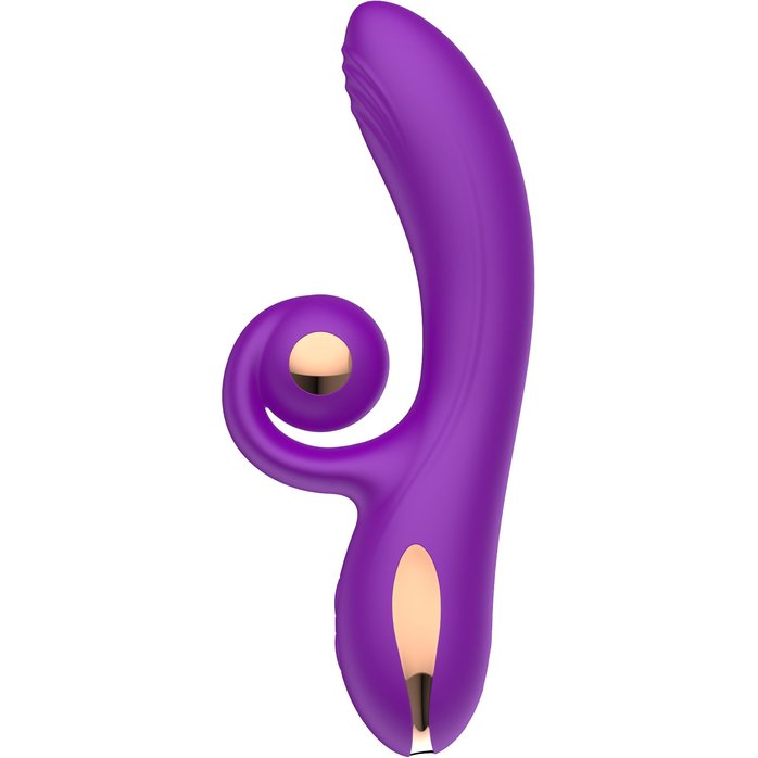 Фиолетовый вибратор-кролик с функцией вращения ствола. Фотография 2.