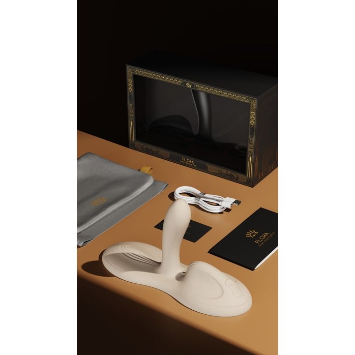 Белая виброподушка с функцией нагрева Flora. Фотография 9.