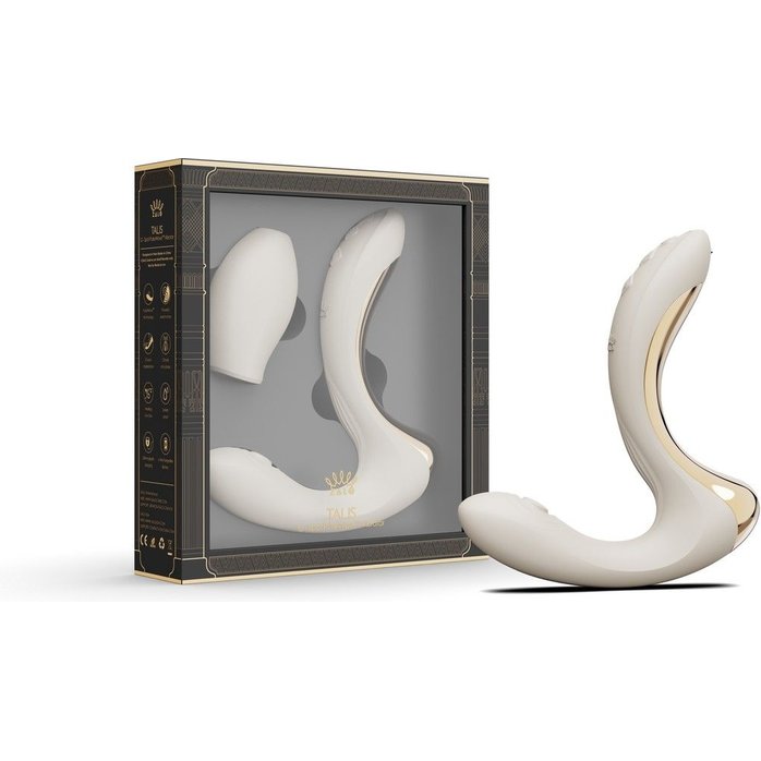 Белый вибромассажёр G-зоны Talis с пульсацией, вакуумной стимуляцией и функцией нагрева. Фотография 2.