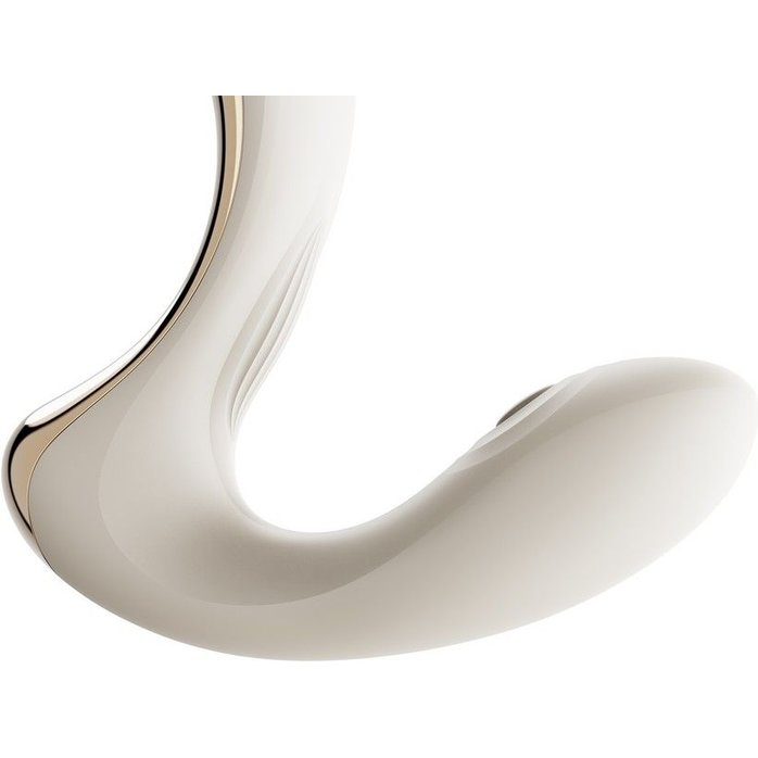 Белый вибромассажёр G-зоны Talis с пульсацией, вакуумной стимуляцией и функцией нагрева. Фотография 6.