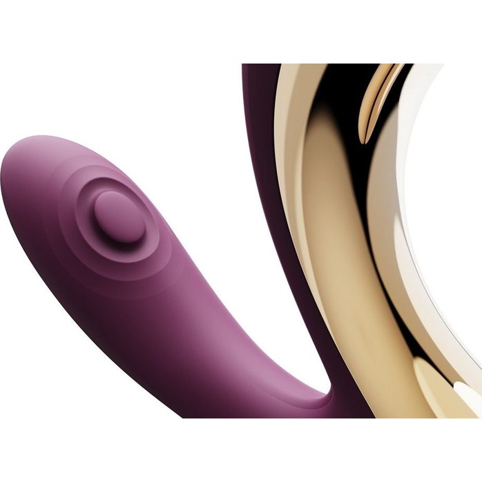Фиолетовый вибромассажёр G-зоны Talis с пульсацией, вакуумной стимуляцией и функцией нагрева. Фотография 7.