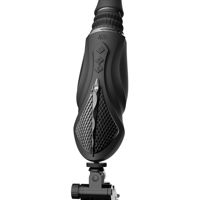 Черная секс-машина с функцией нагрева, насадками и присоской Sesh. Фотография 12.