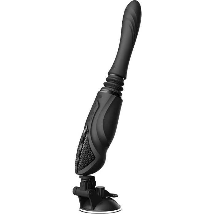 Черная секс-машина с функцией нагрева, насадками и присоской Sesh. Фотография 3.