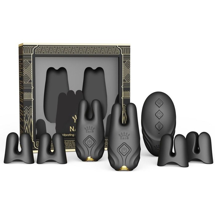 Черные виброзажимы на соски Nave. Фотография 2.