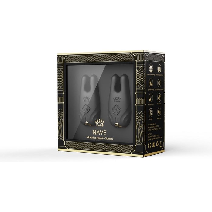 Черные виброзажимы на соски Nave. Фотография 9.