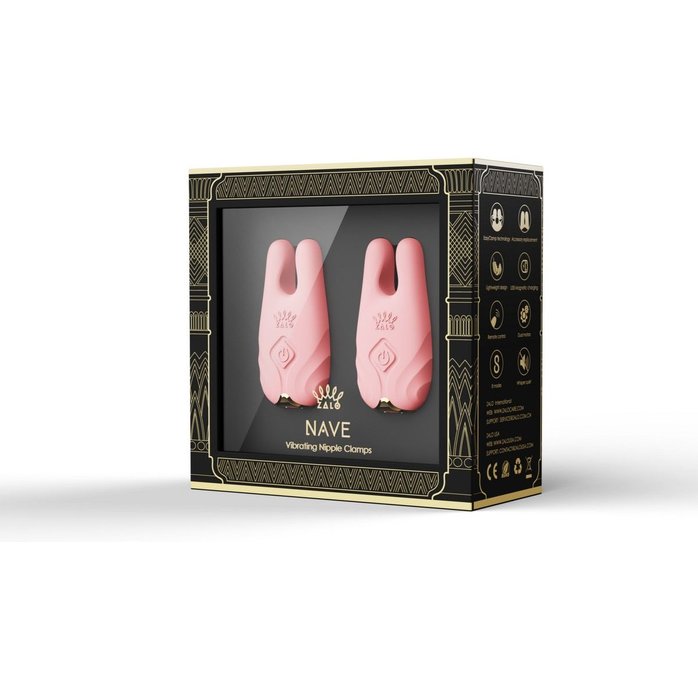 Розовые виброзажимы на соски Nave. Фотография 9.