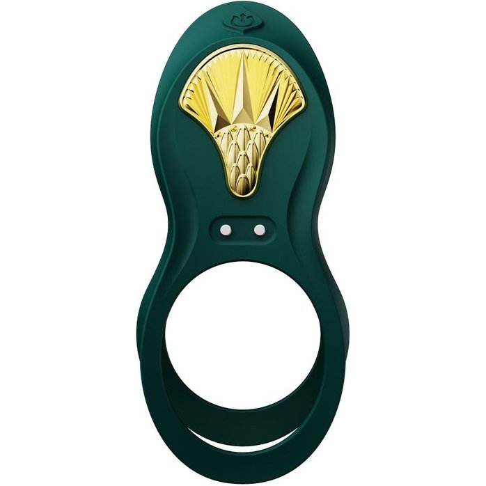 Зеленое эрекционное виброкольцо Bayek с пультом ДУ. Фотография 4.