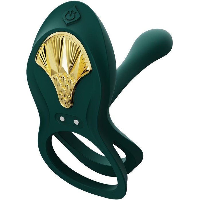 Зеленое эрекционное виброкольцо Bayek с пультом ДУ. Фотография 7.