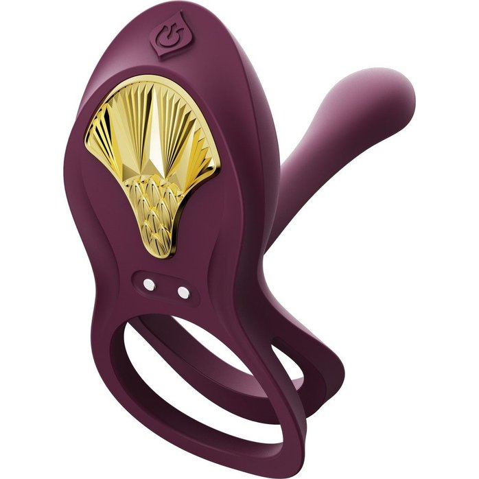 Фиолетовое эрекционное виброкольцо Bayek с пультом ДУ. Фотография 9.