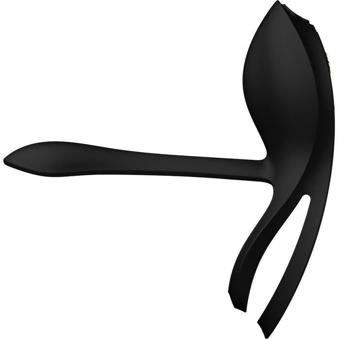 Черное эрекционное виброкольцо Bayek с пультом ДУ. Фотография 4.