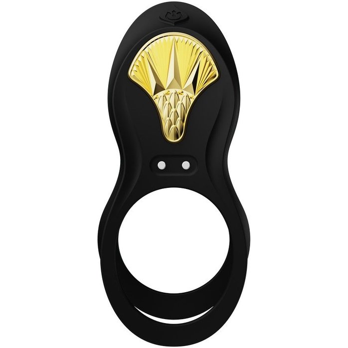 Черное эрекционное виброкольцо Bayek с пультом ДУ. Фотография 6.