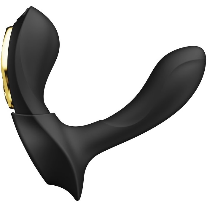 Черный вибромассажёр в трусики Aya с насадкой и пультом ДУ. Фотография 9.