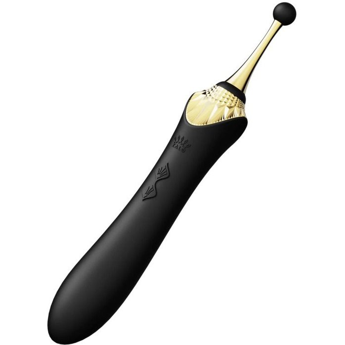 Черный клиторальный вибростимулятор с насадками Bess. Фотография 6.