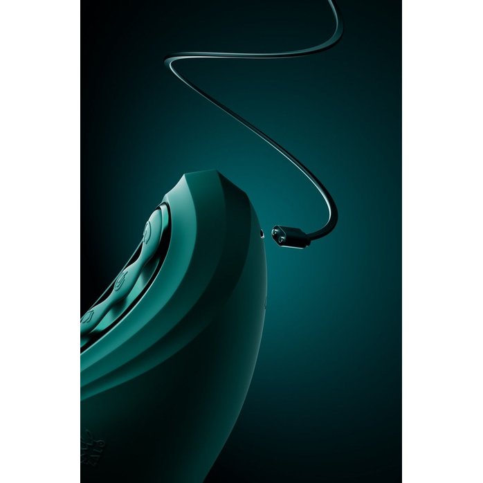 Зеленый вибростимулятор-кролик с функцией нагрева Ares - 24,6 см. Фотография 16.