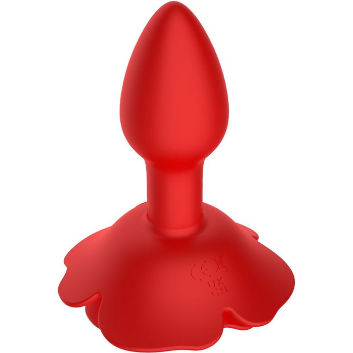Красный анальный вибростимулятор в форме розы. Фотография 4.