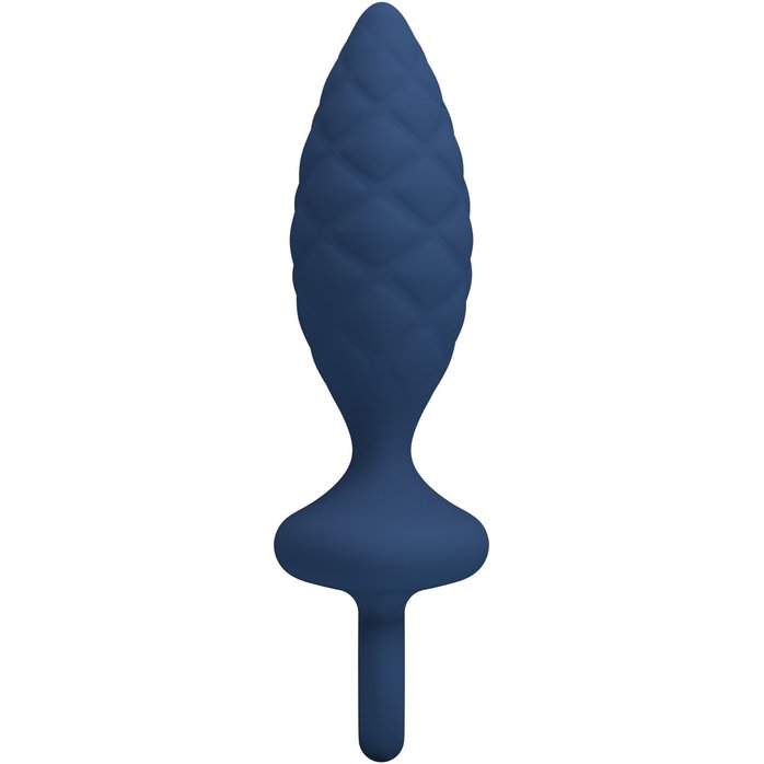 Синяя анальная пробка с кольцом Butt Plug with Loop M - 13,4 см - Mr.Play. Фотография 4.