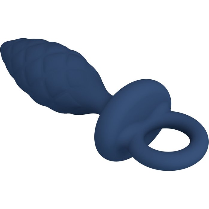 Синяя анальная пробка с кольцом Butt Plug with Loop S - 11,5 см - Mr.Play. Фотография 5.