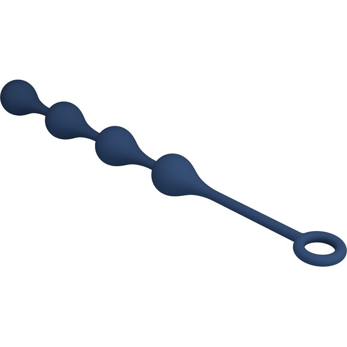 Синяя анальная ёлочка с кольцом Waterdrop Anal Balls 30 mm M - 33,5 см - Mr.Play. Фотография 5.