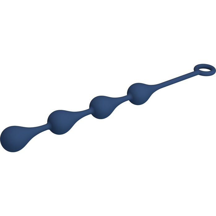 Синяя анальная ёлочка с кольцом Waterdrop Anal Balls 30 mm M - 33,5 см - Mr.Play. Фотография 6.