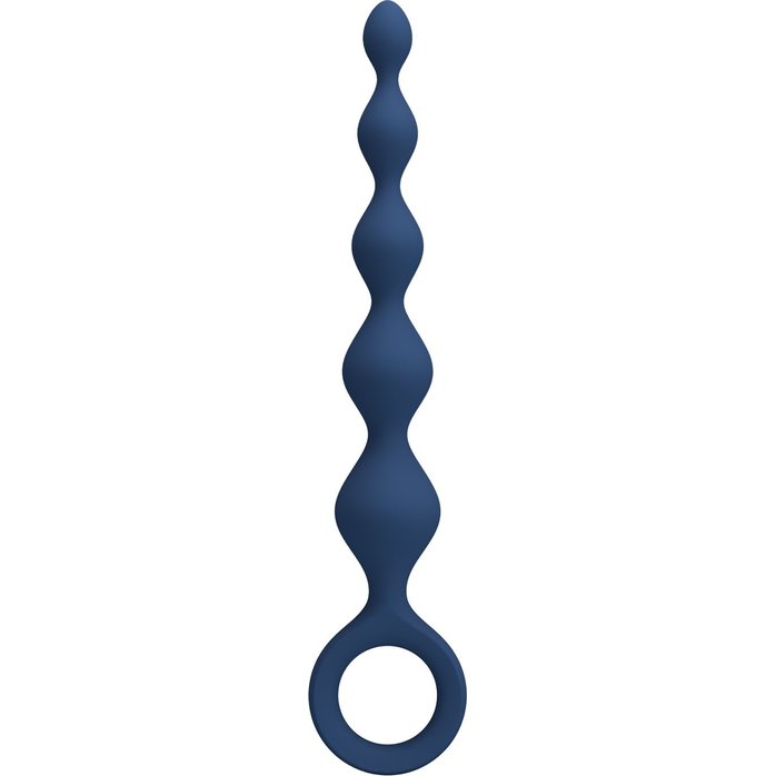 Синяя анальная ёлочка с кольцом 5 Beads Anal Bead - 20,4 см - Mr.Play