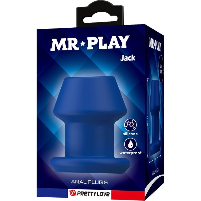 Синий анальный расширитель Jack Anal Plug S - 7,7 см - Mr.Play. Фотография 8.