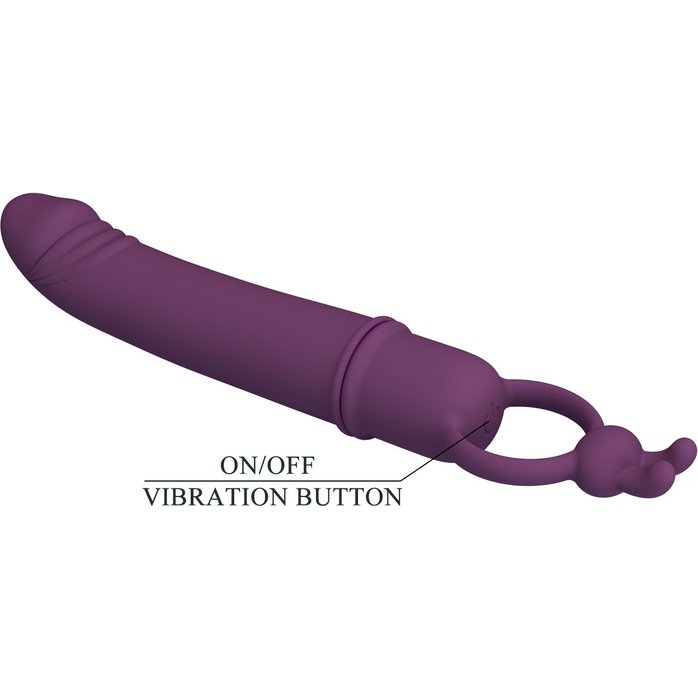 Сливовый вибратор с кольцом Cora - 15,5 см - Pretty Love. Фотография 7.