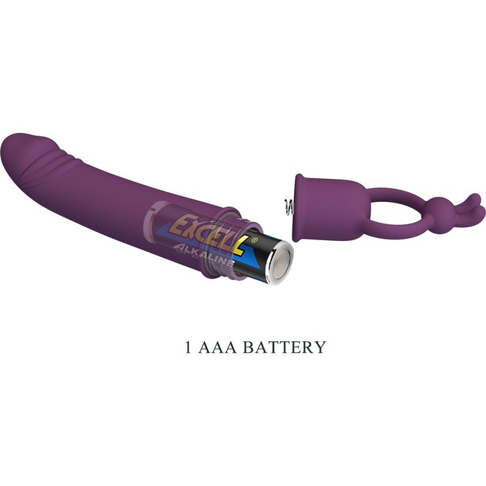 Сливовый вибратор с кольцом Cora - 15,5 см - Pretty Love. Фотография 8.