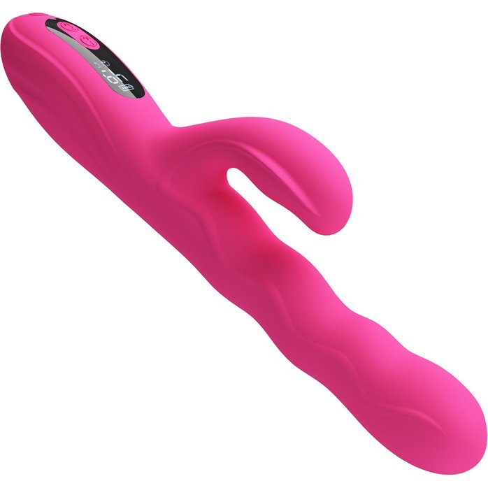 Розовый вибростимулятор-кролик с волновыми движениями Winters - 25,2 см - Pretty Love. Фотография 4.
