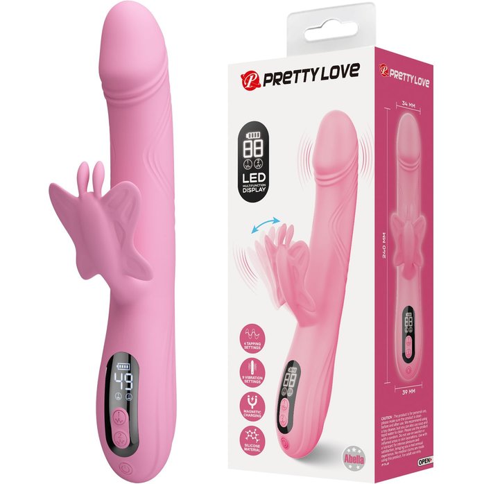 Нежно-розовый вибростимулятор-кролик Abella - 24 см - Pretty Love. Фотография 2.